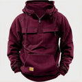 Sweat Tactique Homme Half-Zip Grande Poche – Cargo Pullover Outdoor, Gym & Fitness 2026 | Coupe Ample & Respirant