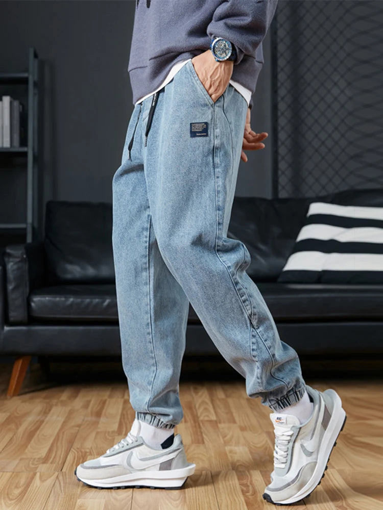 Jean Jogger Homme Grande Taille 6XL 7XL 8XL Streetwear Noir Bleu Cargo Denim Élastique Coton Taper Baggy – Casual Tendance | Mode Homme XXL