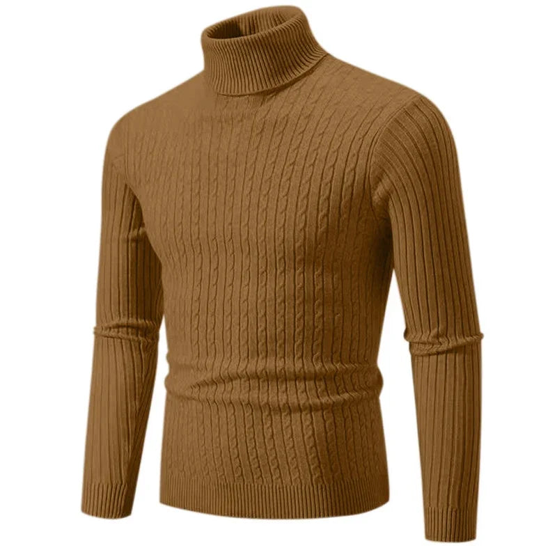 Herren Rollkragenpullover Hochwertig Gestrickt Einfarbig Warm Lässig Wolle Pullover Outdoor Winter Bequem Trendig – Premium Stehkragen Pullover Alle Jahreszeiten | Herrenmode Winter Premium