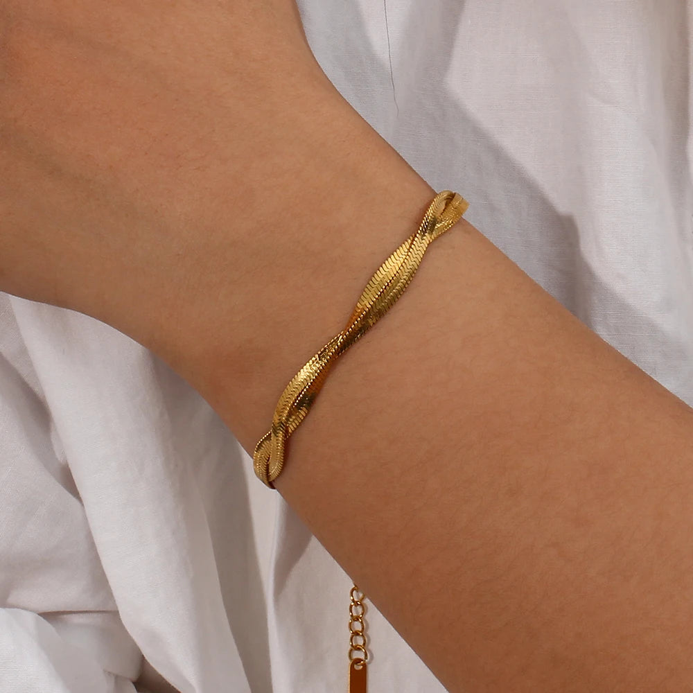 Bracelet Cuban Chain Plaqué Or 18k Acier Inoxydable 316L E.B.belle – Style Minimaliste Streetwear Unisexe | Bijou Homme & Femme Tendance & Anti-Ternissement