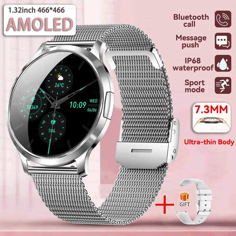 Smartwatch AMOLED 1.32" Unisexe 2025 – Cadran Personnalisable, Appels Bluetooth & Suivi Cardio | Sport & Fitness | Homme & Femme