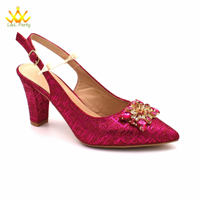 Ensemble Chaussures + Sac Italien Orange Cristal – Pumps Luxe Mariage Fête 2024