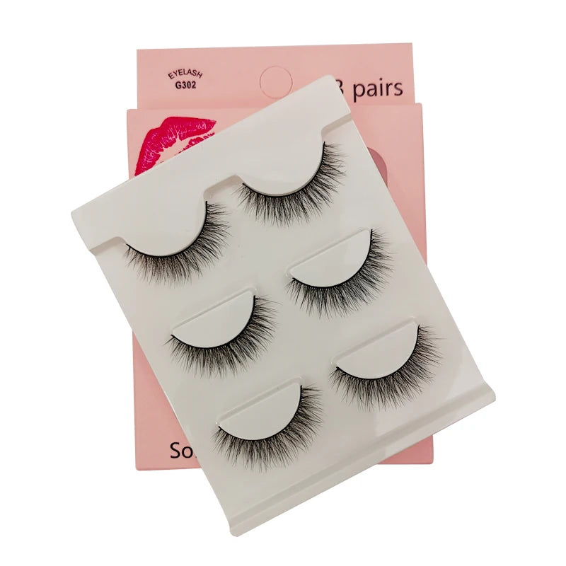 Lot 3 Paires Faux Cils 3D Vison SHIDISHANGPIN – 27 Styles Fluffy Wispy Épais | Cils Faux Faits Main Maquillage Yeux