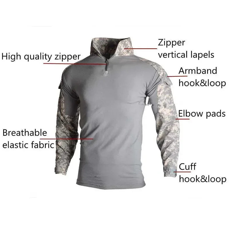 Tenue Tactique Homme Vert Outdoor Uniforme Militaire Chemise Chasse Pantalon Cargo Paintball Ensemble Résistant – Survie Airsoft | Mode Homme Tactical