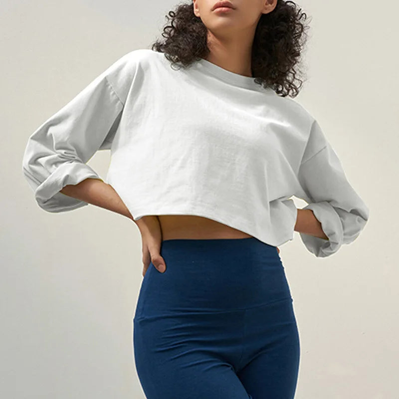 Top Sport Femme Y2K Manches Courtes – Yoga, Danse & Fitness | Coupe Ample Tendance | T-Shirt Sportif Polyvalent Été