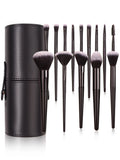 Set Pinceaux Maquillage Noir Professionnel Ultra-Doux – Blush, Fond de Teint, Correcteur & Fards à Paupières | Accessoire Beauté Femme