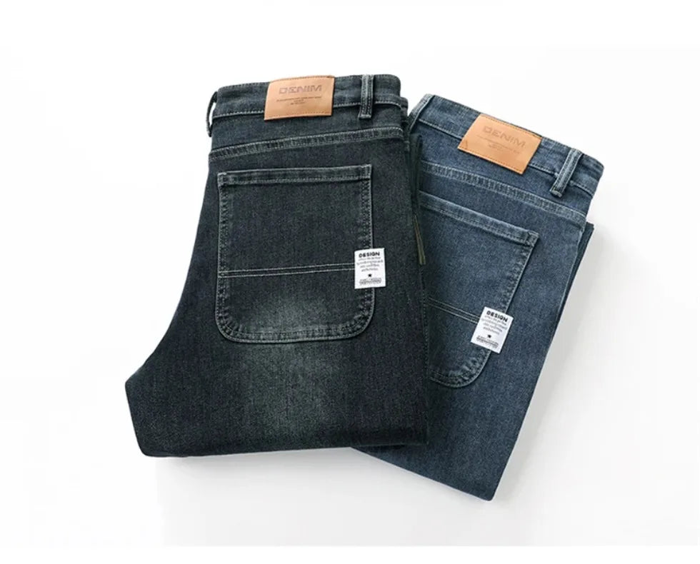 Herren Loose Straight Weites Bein Business Casual Bequem Vielseitig Frühling Herbst Elegant Zeitlos Fashion – Premium Wide Leg Business Casual Straight Jeans | Herren Denim Business Premium Mode