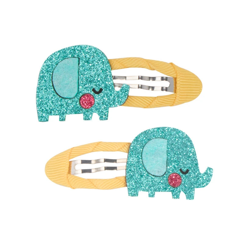 Lot 2 Barrettes Fille Bébé Motifs Adorables – Pinces Cheveux Enfant Animal Fruit Fleur Lapin Kitty
