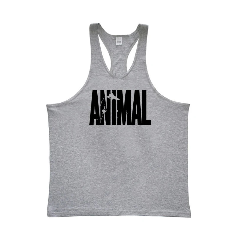 Débardeur Homme Gym Bodybuilding Fitness Imprimé ANIMAL Coton Racerback Stringer Sans Manches Musculation Entraînement Confortable Performant Tendance – Débardeur Gym Premium ANIMAL Racerback Stringer Bodybuilding | Mode Homme Fitness Premium