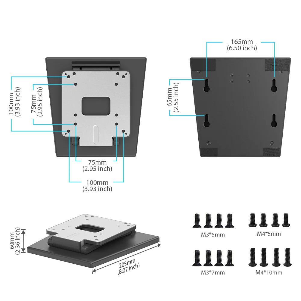 UPERFECT Support Moniteur Portable Réglable 360° – Aluminium Robuste pour Écran & Tablette 13''-27''