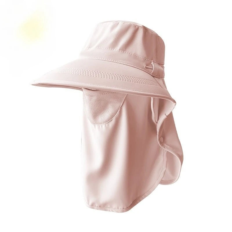 Chapeau Anti-UV Été – Protection Visage & Cou | Large Bord Respirant | Cache-Visage Solaire | Outdoor, Randonnée & Plage