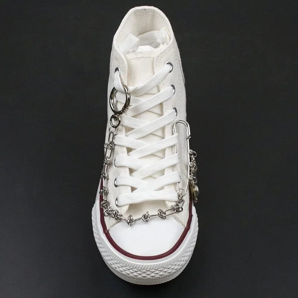 Chaîne Décoration Sneaker Hip-hop Métal Punk – Style Dark, Pin Chaussure Toile High-Top | Accessoire Mode Homme & Femme