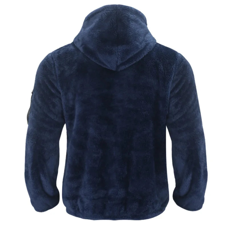 Veste Homme Automne Hiver Polaire Double Face Chaude Capuche Loose Casual Coupe-Vent – Manteau Chaud Tendance Saison Froide | Mode Homme Premium
