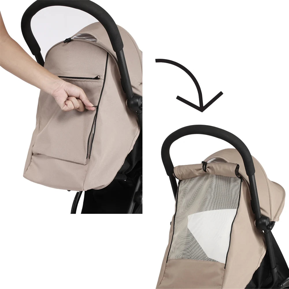 3-teiliges Zubehör-Set für Kinderwagen YOYO/Yoya – 175° Verdeck + Sitzbezug + Verstellbare Anti-UV-Matratze