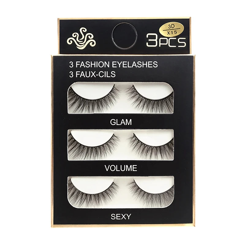 Lot 3 Paires Faux Cils 3D Vison SHIDISHANGPIN – 27 Styles Fluffy Wispy Épais | Cils Faux Faits Main Maquillage Yeux