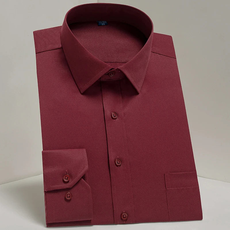 Chemise Homme Classique Manches Longues Coupe Standard Formelle Business Bureau Blanche Simple Élégante Casual – Chemise Dress Shirt Tendance | Mode Homme Premium