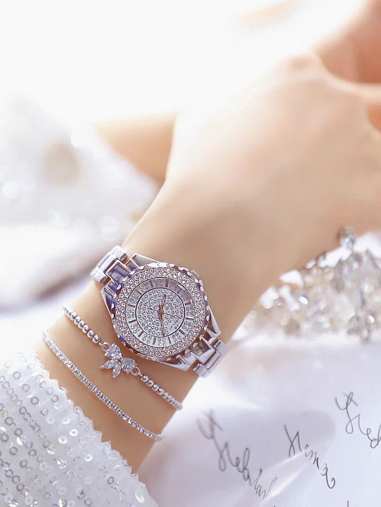 Montre Femme Or Bracelet Dress Luxe 2025 – Acier Complet Élégante Fashion Top Brand