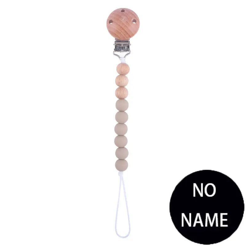 Attache-Tétine Personnalisée Prénom – Clip Silicone & Bois Fait Main Éco-Responsable Sécurisé Bébé