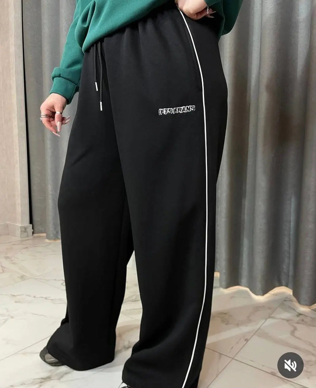 Pantalon Large Rayures Femme Retro Américain Baggy Jogger – Coupe Droite Casual Streetwear | Printemps Automne