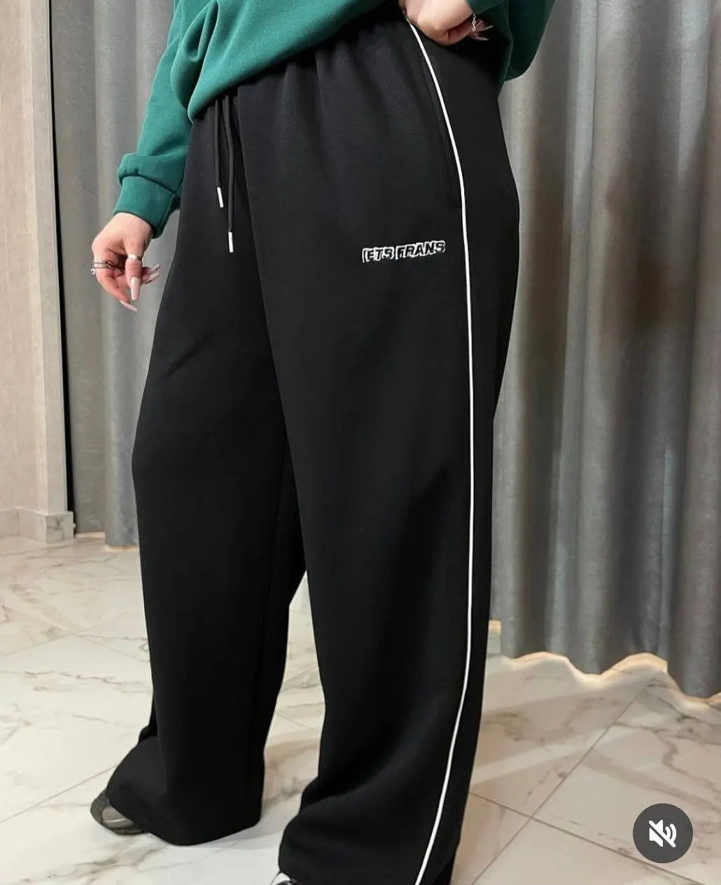 Pantalon Large Rayures Femme Retro Américain Baggy Jogger – Coupe Droite Casual Streetwear | Printemps Automne