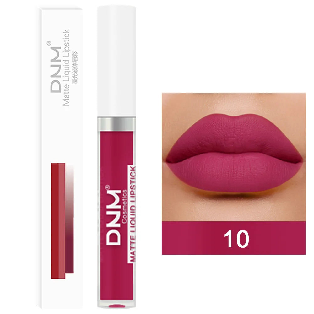 Gloss Velvet Mat DNM 18 Couleurs – Waterproof Longue Tenue | Lip Tint Nude, Rouge & Violet