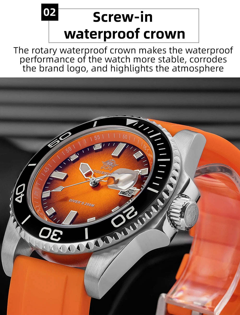 Montre Homme ADDIESDIVE AD2089 Quartz 2025 – Super Lumineuse Étanche 200M Silicone Luxe