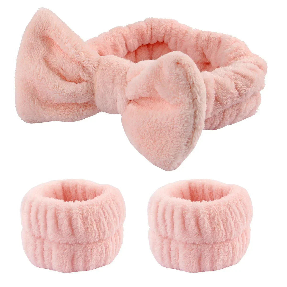 Lot 3 Bandeaux Spa Microfibre – Serre-Tête Lavage Visage & Poignet Absorbant | Scrunchie Maquillage