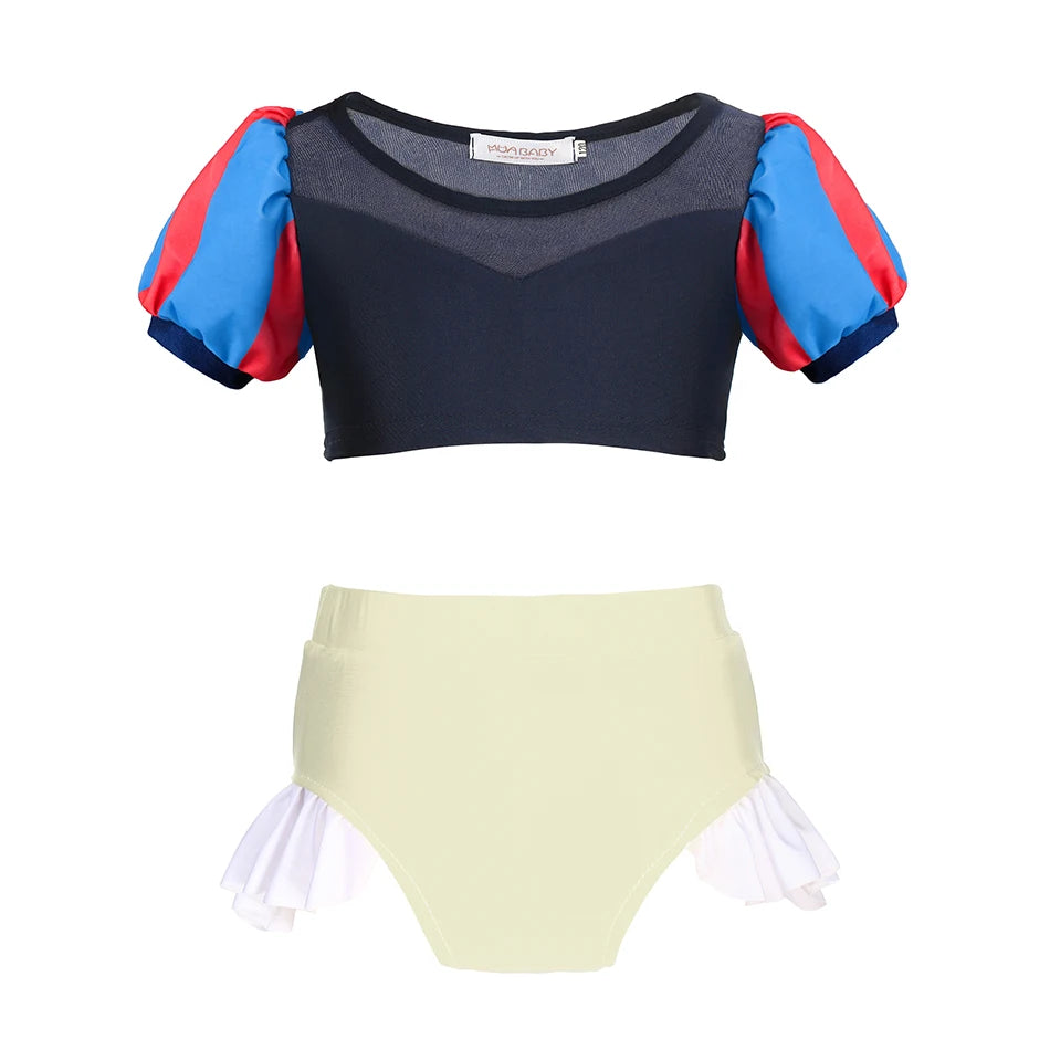 Maillot de Bain Fille Princesse Sirené – Costume Plage Piscine Été Enfant Anna Elsa Raiponce Mirabel