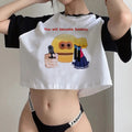 Crop Top Aesthetic Fairycore Grunge Femme – Kawaii Feen-Look | Trendiges bauchfreies T-Shirt