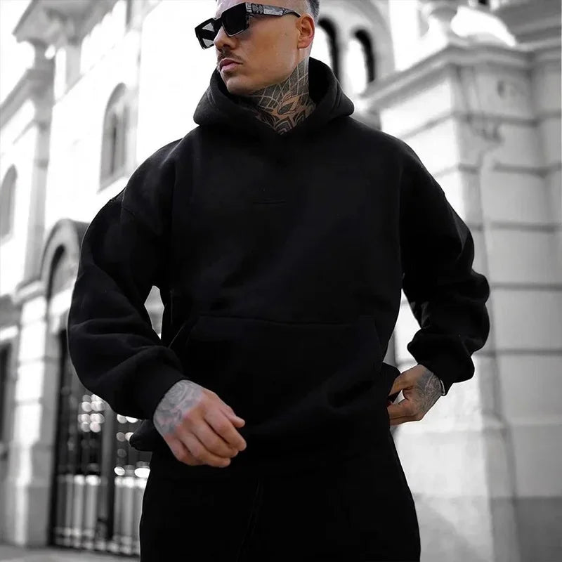 Hoodie Homme Couleur Unie Qualité Premium Capuche Casual Fashion Pullover Maison Outdoor Confortable Intemporel | Sweatshirt Capuche Premium