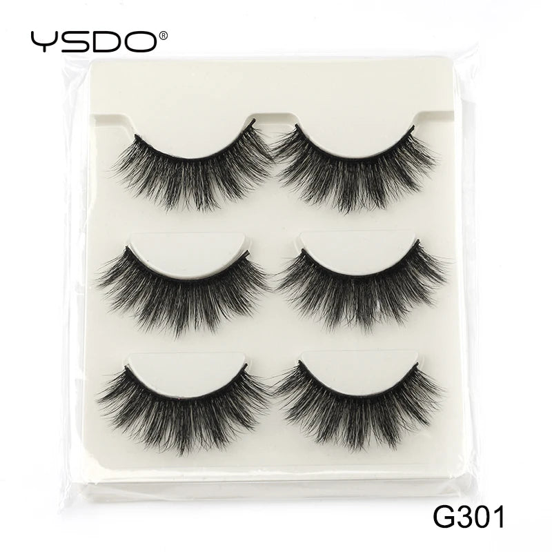 Faux Cils Mink 3D YSDO – Lot 3/5/10 Paires | Maquillage Dramatique Naturel