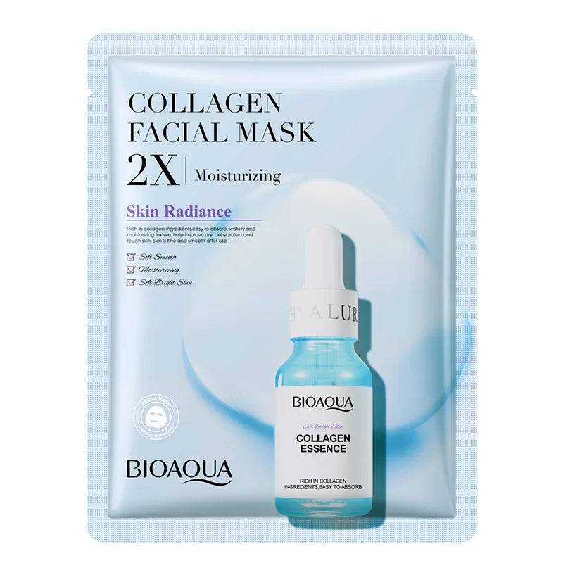 Lot 20 Masques Tissu BIOAQUA Centella & Collagène - Hydratation & Éclat