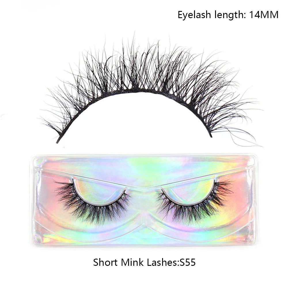 Faux Cils Naturels Courts Fluffy LEHUAMAO – Volume 12-15mm Wispy | Extension Cils Vison Maquillage