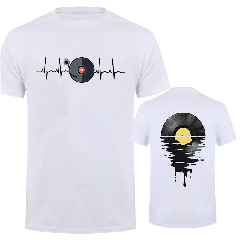 Unisex T-Shirt Musikliebhaber DJ Vinyl Plattenspieler Gedruckt Lustiges Geschenk Musik Herren Damen – Trendiges Grafik-T-Shirt | Unisex-Musikmode