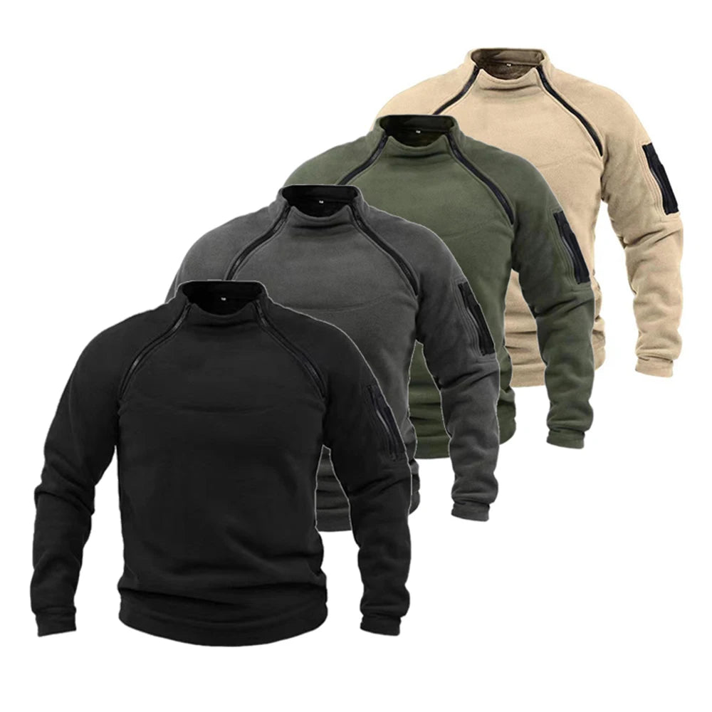 Veste Polaire Tactique Homme Outdoor Zippée Coupe-Vent Thermique Chaud Randonnée Sweatshirt Automne Hiver | Veste Polaire Tactique Outdoor Premium