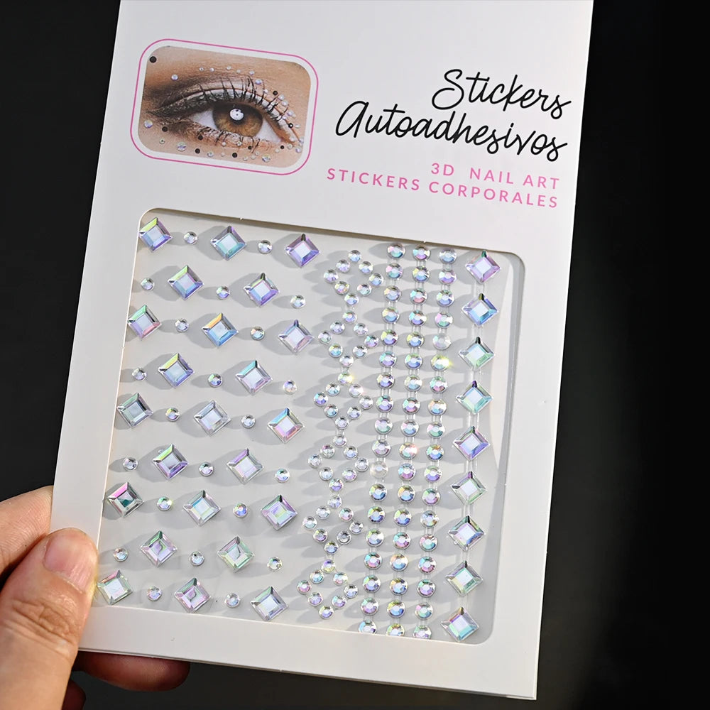 900 Strass Perle Visage 3/4/5mm – Stickers Autoadhésifs Waterproof | Bijoux Maquillage Mariage & Fête