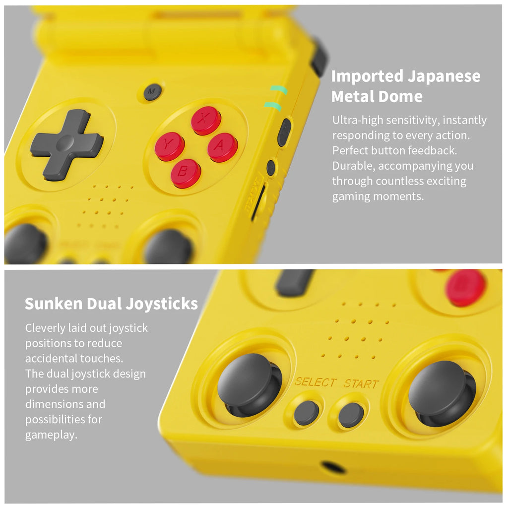 Anbernic RG34XXSP Console de Jeu Portable Flip Rétro – Écran IPS 3.4'' Linux 64-bit | PSP & Jeux Rétro | Cadeau Gaming