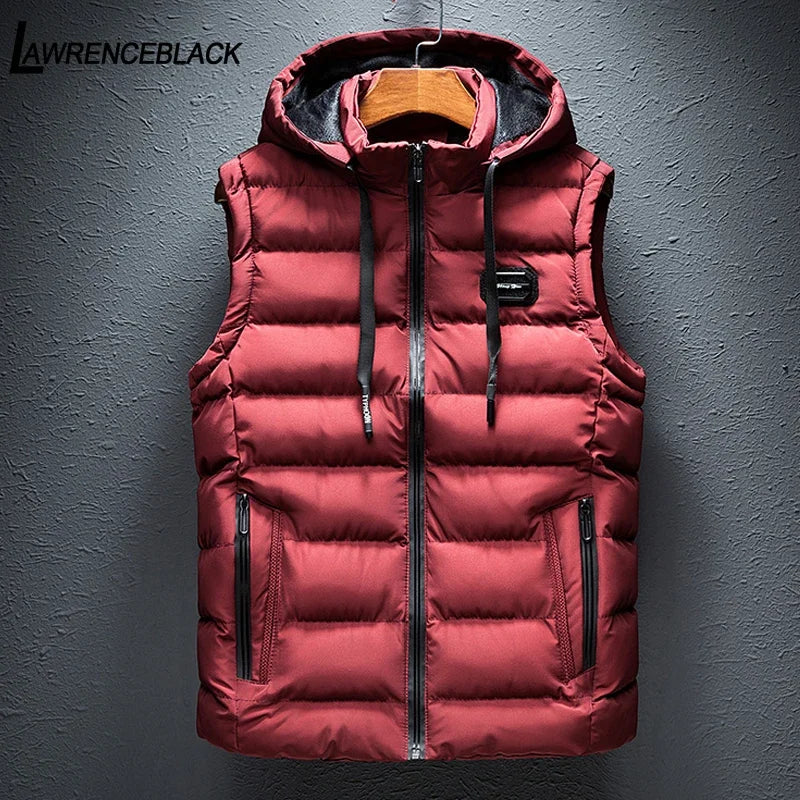 Gilet Homme Matelassé Coton À Capuche Zip – Sans Manches Casual Chaud Grande Taille Jusqu'au 6XL | Mode Homme Premium