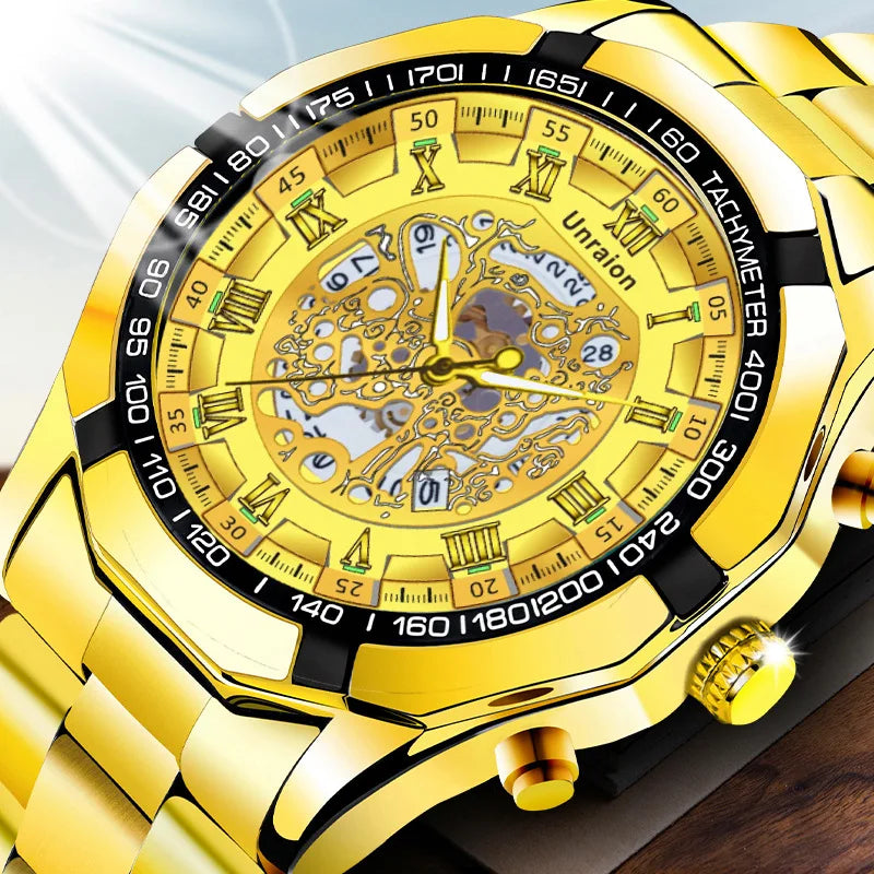 Montre Homme Automatique Calendrier Lumineux Chiffres Romains – Business Étanche Élégante