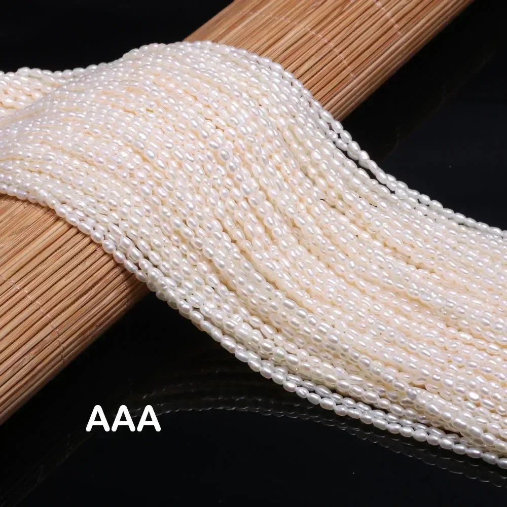 Perles Nacrées Naturelles d'Eau Douce Forme Riz Percées – Perles Vrac DIY | Collier, Bracelet & Bijoux Fait Main | Qualité Premium