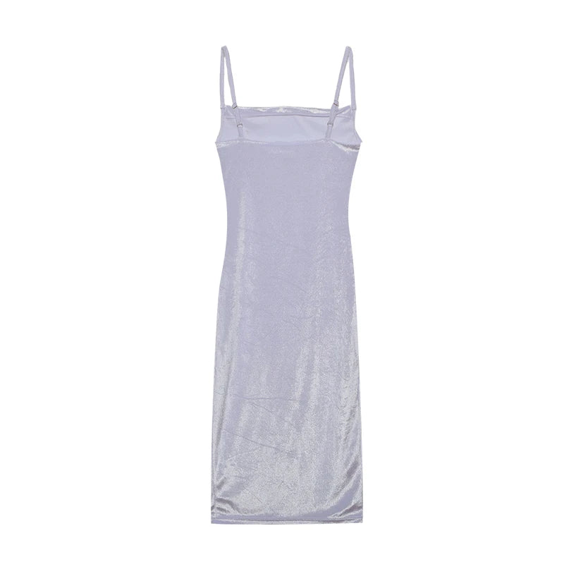 Robe Maxi Velours Sans Manches Fente Sexy - Style Y2K Élégant Soirée & Streetwear Femme