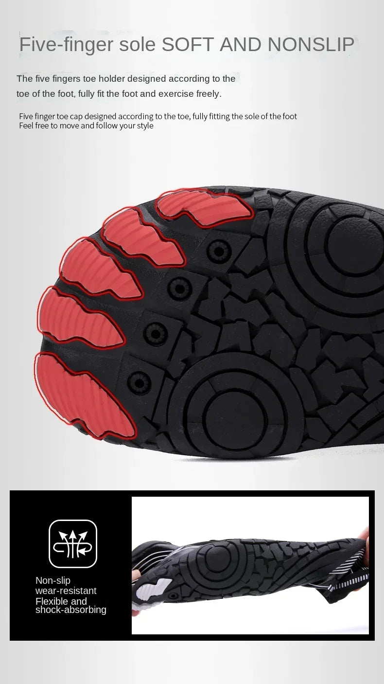 Chaussures Aquatiques 5 Doigts Unisexe – Respirantes & Antidérapantes | Plage, Natation, Fitness & Sport Été | Tailles 36-47