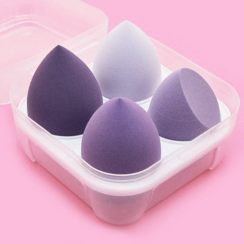 Lot 4 Éponges Maquillage Blender Puff Tendance – Fond de Teint & Poudre | Application Douce & Précise | Accessoire Beauté