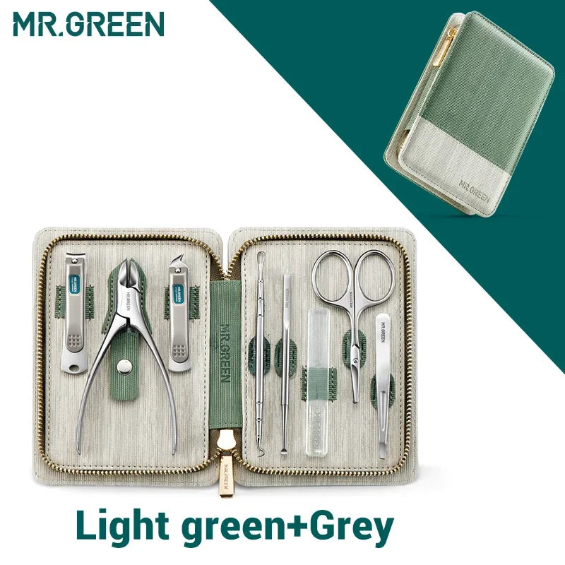 MR.GREEN Kit Manucure Coupe-Ongles Acier Inoxydable Professionnel – Outils Pédicure avec Étui de Voyage