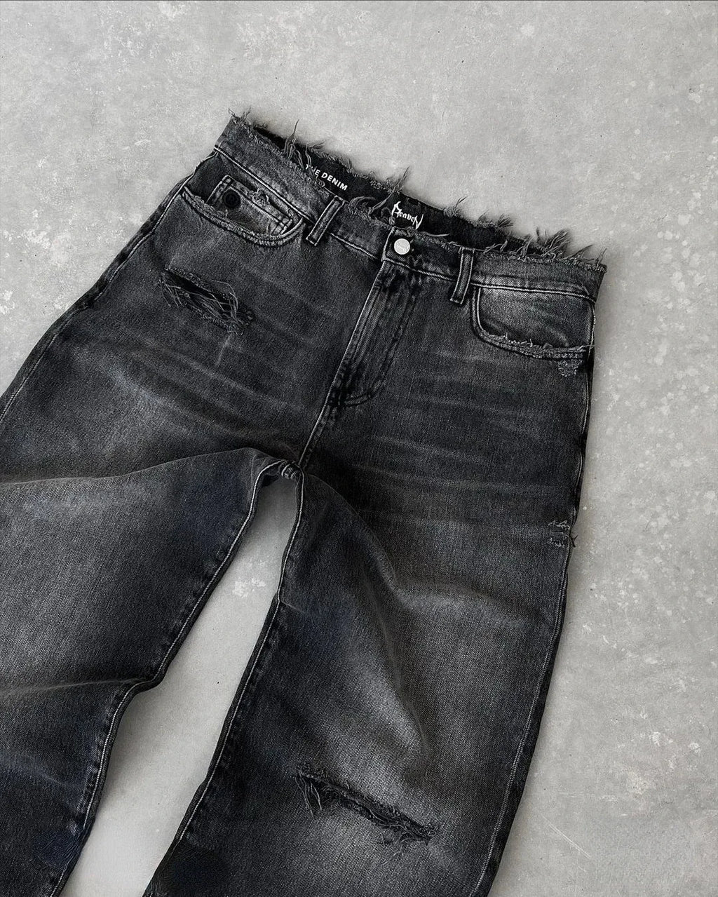 Zerrissene Destroyed Jeans für Herren, Loose Fit, Knöchellang, Reißverschluss, Taschen, Casual Vintage | Premium Vintage Destroyed Jeans