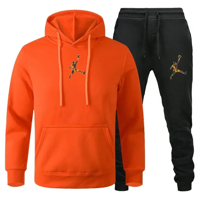 Herren Jogginganzug 2-teilig Langarm Sweatshirt + Freizeithose Fitness Sport Herbst Winter Fashion Bequem Trendig Zeitlos – Premium Jogginganzug 2-teilig Sport Casual Herbst Winter | Herrenmode Sportswear Premium