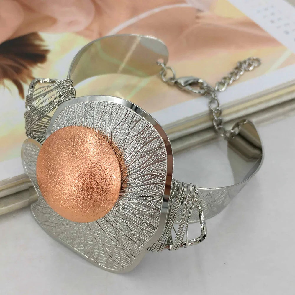 Parure Bijoux Plaqué Or Style Dubai & Africain – Collier Cuivre Ajouré Luxe | Set Bijoux Femme Cérémonie, Mariage & Soirée Premium