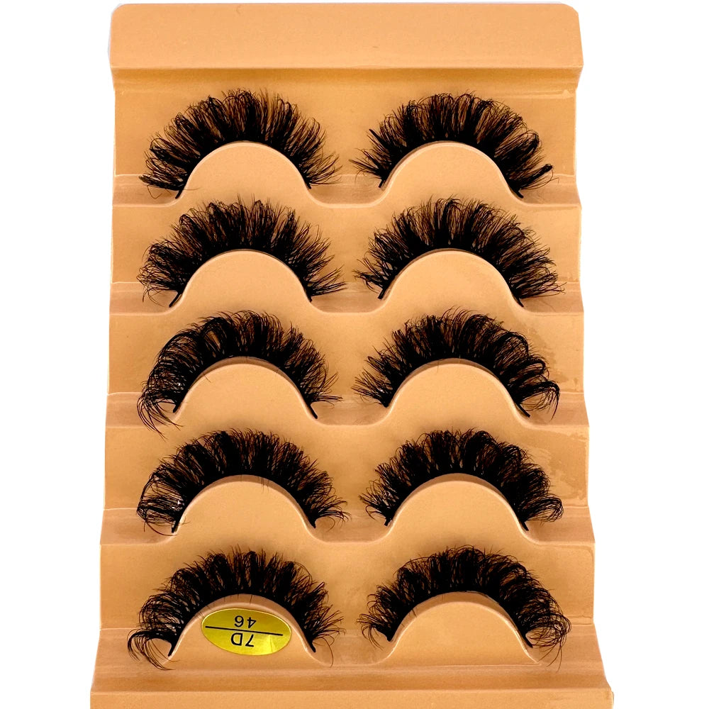 Faux Cils Cat Eye 3D – Lot 5 Paires | Manga Wispy Naturels Courbe D