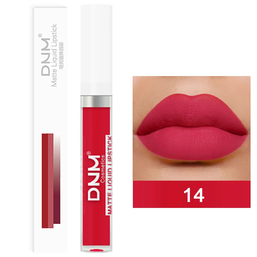 Gloss Velvet Mat DNM 18 Couleurs – Waterproof Longue Tenue | Lip Tint Nude, Rouge & Violet