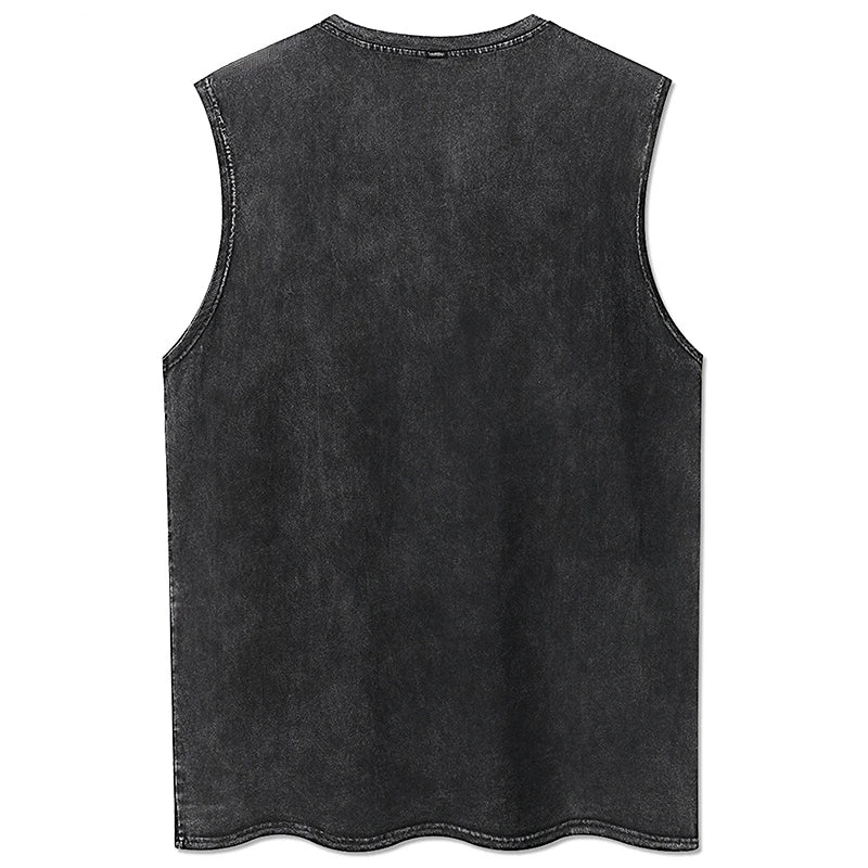 Débardeur Unisexe Y2K 100% Coton Vintage Noir Hip Hop Punk Rock Sans Manches Gothic Goth Vest Alternatif Tendance – Débardeur Y2K Premium Vintage Goth | Mode Unisexe Y2K Alternatif Premium